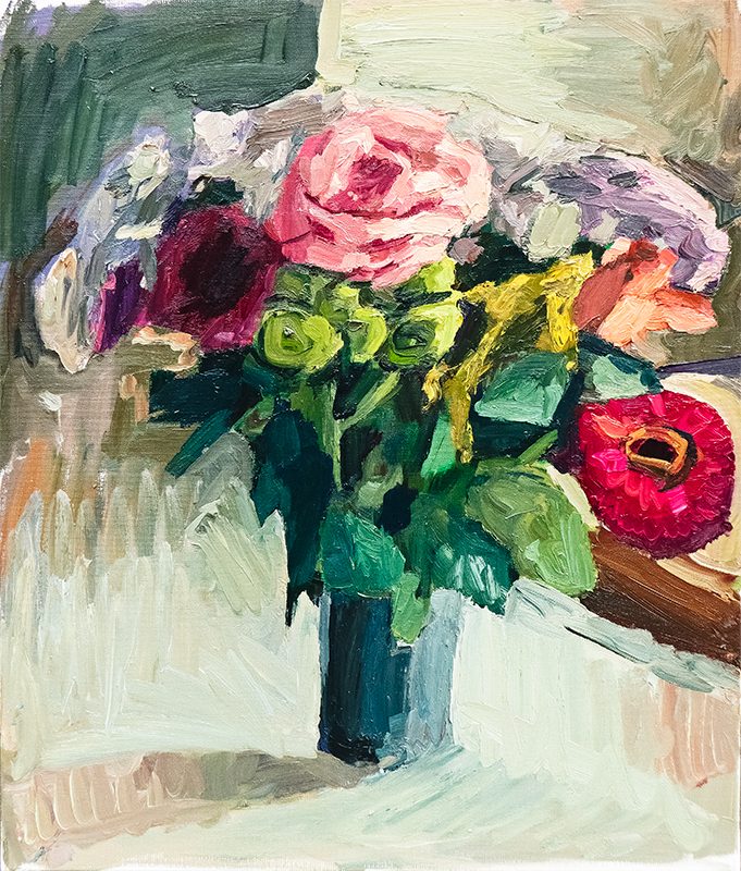 Vase of Flowers in studio window